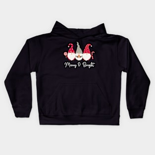 Merry And Bright Gnome Kids Hoodie